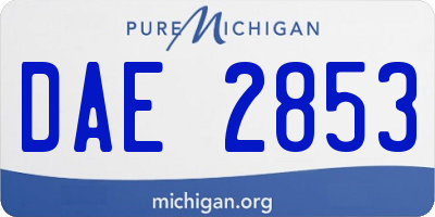 MI license plate DAE2853