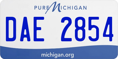 MI license plate DAE2854