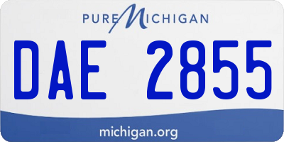 MI license plate DAE2855