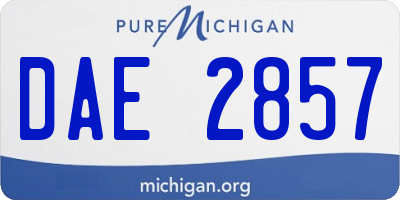 MI license plate DAE2857