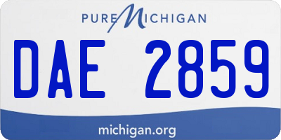 MI license plate DAE2859