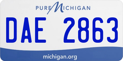 MI license plate DAE2863