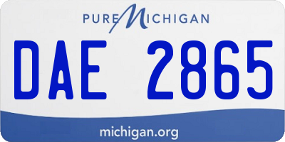 MI license plate DAE2865