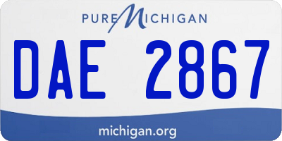 MI license plate DAE2867
