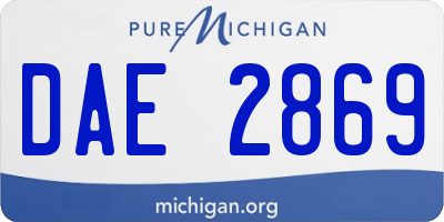 MI license plate DAE2869