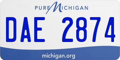 MI license plate DAE2874