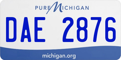 MI license plate DAE2876