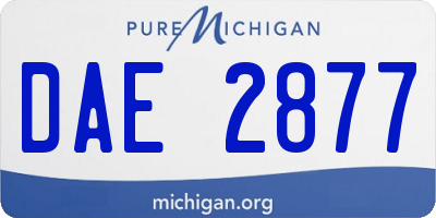 MI license plate DAE2877