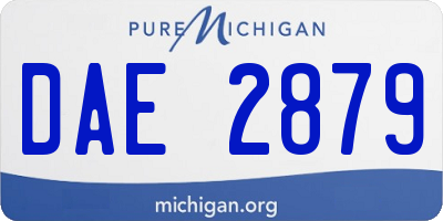 MI license plate DAE2879
