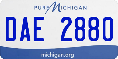 MI license plate DAE2880