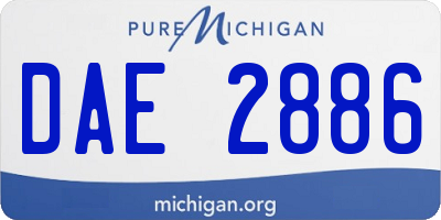 MI license plate DAE2886