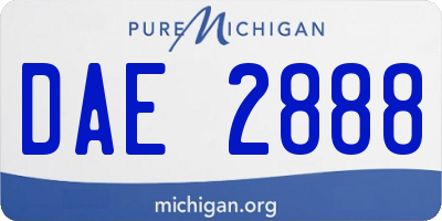 MI license plate DAE2888