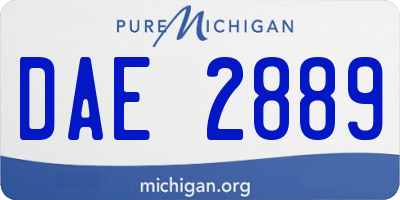 MI license plate DAE2889