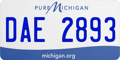 MI license plate DAE2893