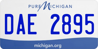 MI license plate DAE2895