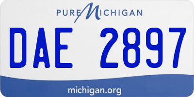 MI license plate DAE2897