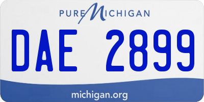 MI license plate DAE2899
