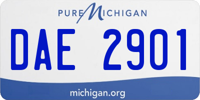 MI license plate DAE2901