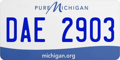 MI license plate DAE2903
