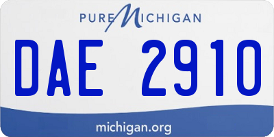 MI license plate DAE2910