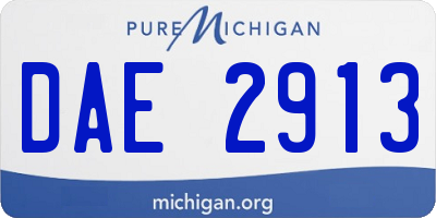 MI license plate DAE2913