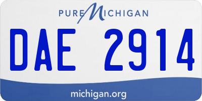 MI license plate DAE2914