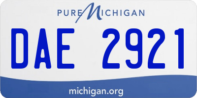 MI license plate DAE2921