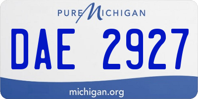 MI license plate DAE2927