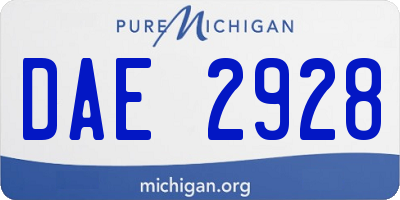 MI license plate DAE2928