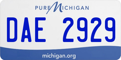 MI license plate DAE2929