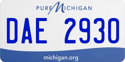 MI license plate DAE2930