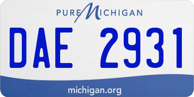 MI license plate DAE2931