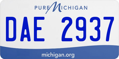 MI license plate DAE2937