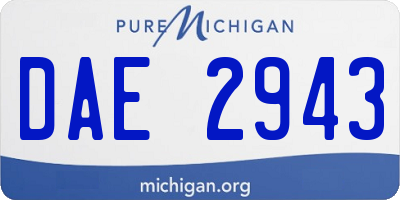 MI license plate DAE2943