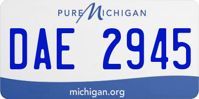 MI license plate DAE2945