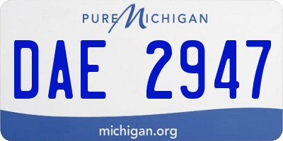 MI license plate DAE2947