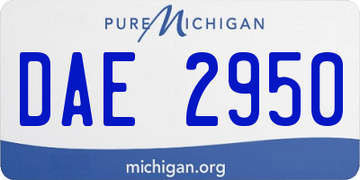 MI license plate DAE2950