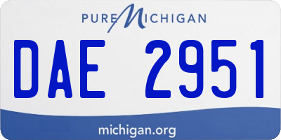 MI license plate DAE2951