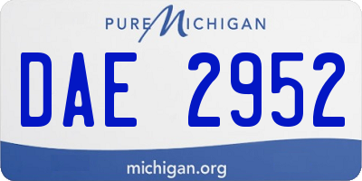MI license plate DAE2952
