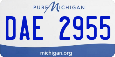 MI license plate DAE2955