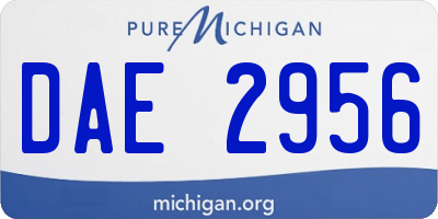 MI license plate DAE2956