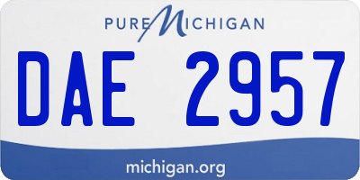 MI license plate DAE2957