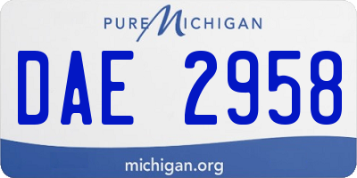 MI license plate DAE2958