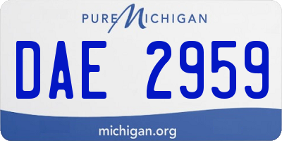 MI license plate DAE2959