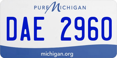 MI license plate DAE2960