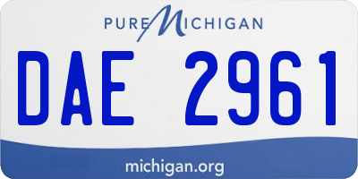 MI license plate DAE2961