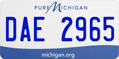 MI license plate DAE2965