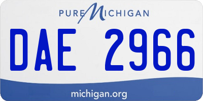 MI license plate DAE2966