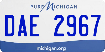 MI license plate DAE2967