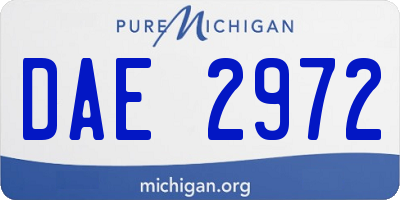 MI license plate DAE2972